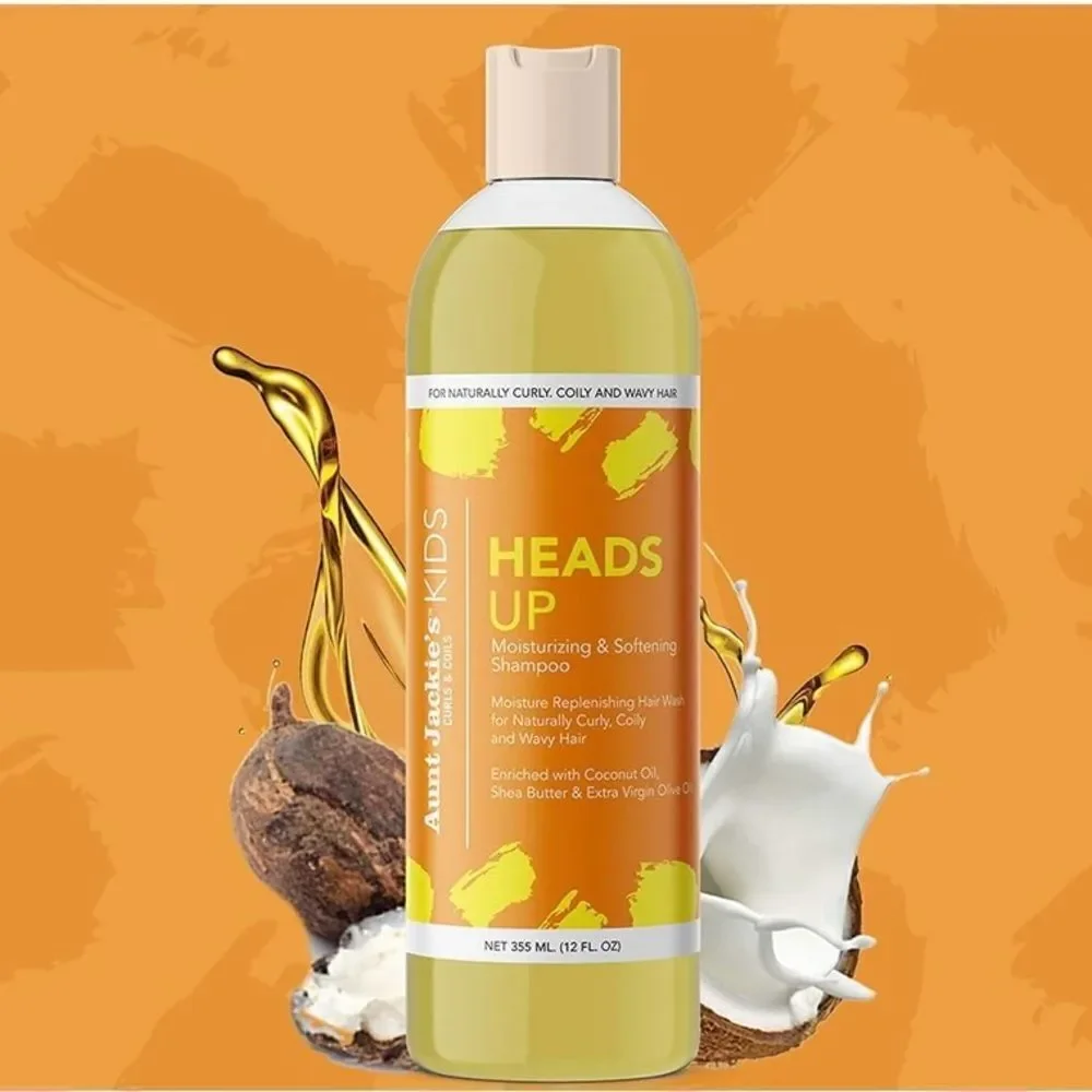 💥 Aunt Jackie's Kids Heads Up Moisturizing and Hair Softening Shampoo 12OZ 🎊